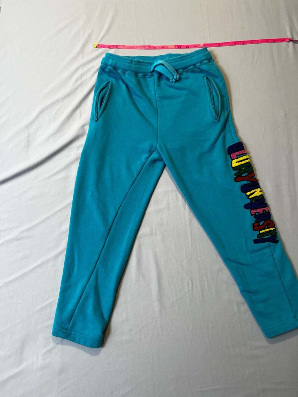 Glo Gang Glory University Bright Teal Embroidered Logo Sweatpants Chief Keef Str